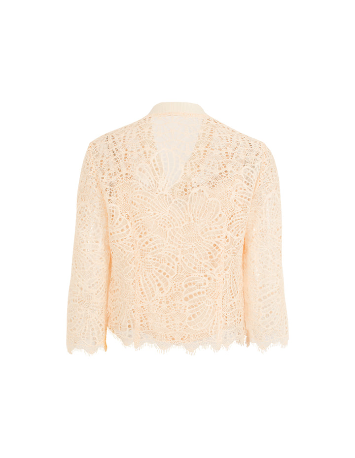 MARYLING V-Neck Long-Sleeve Lace Cropped Cardigan