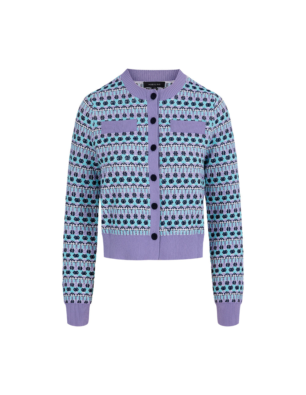 MARYLING Crew Neck Short Knitted Cardigan