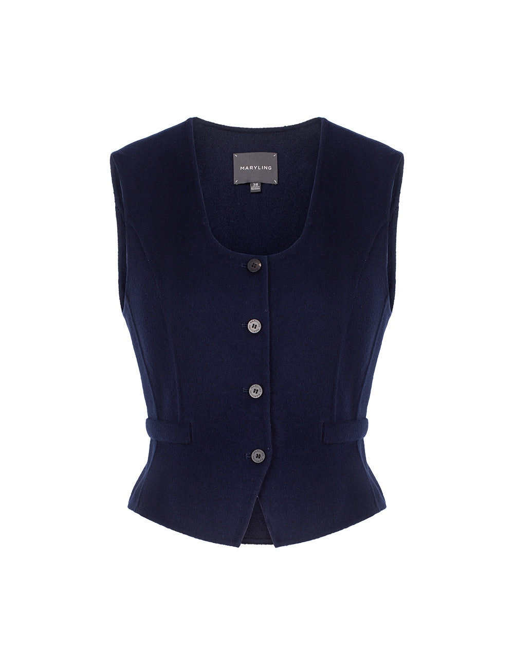 MARYLING U-Neck Sleeveless Merino Wool Silk Blend Vest