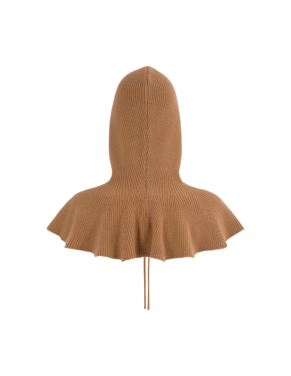 MARYLING Wool Knit Shawl with Collar and Tie Closure