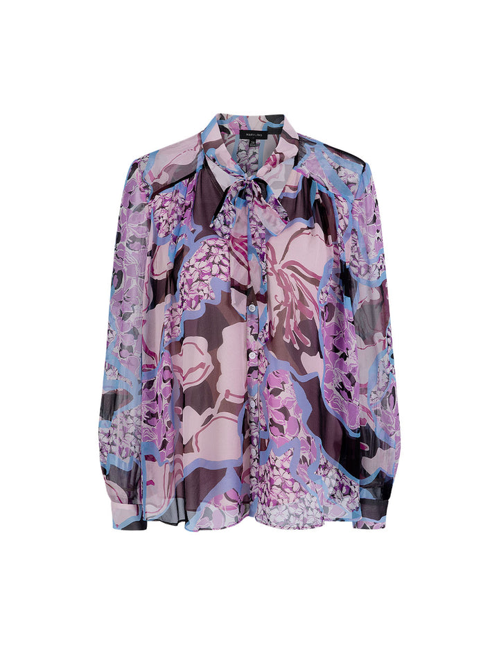 MARYLING V-Neck Silk Printed Blouse