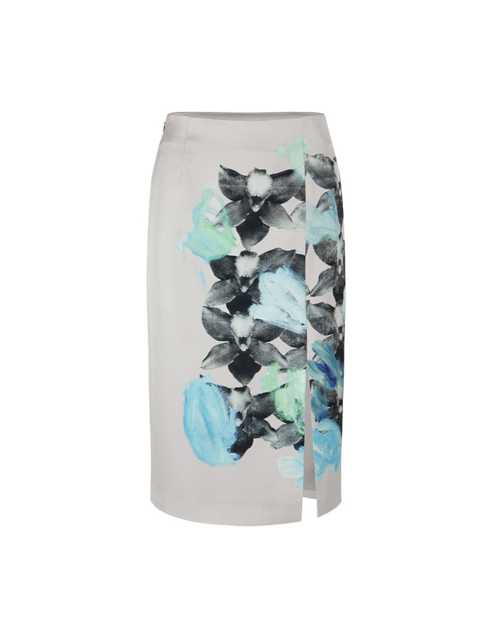 MARYLING Floral-Print Pencil Knee-Lenght Skirt