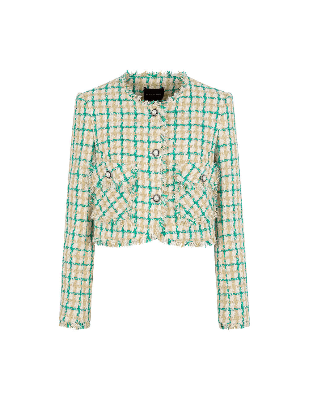 MARYLING Checked Short Tweed Jacket