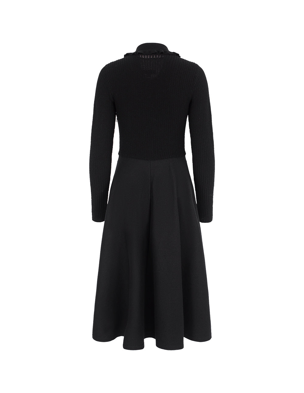 MARYLING Black Ruffled Large Skirt Dress