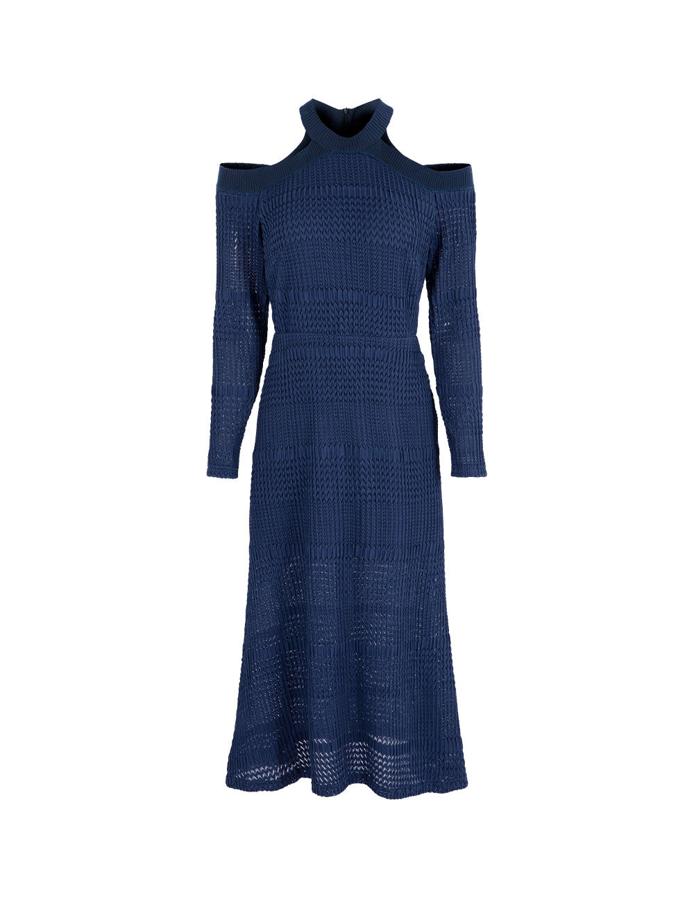 MARYLING Dark Blue Off-Shoulder Slim Fit Fishtail Lace Dress