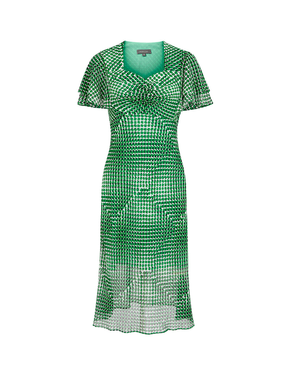 MARYLING Short Sleeve Ruffled Empire Waist A-Hem Dress