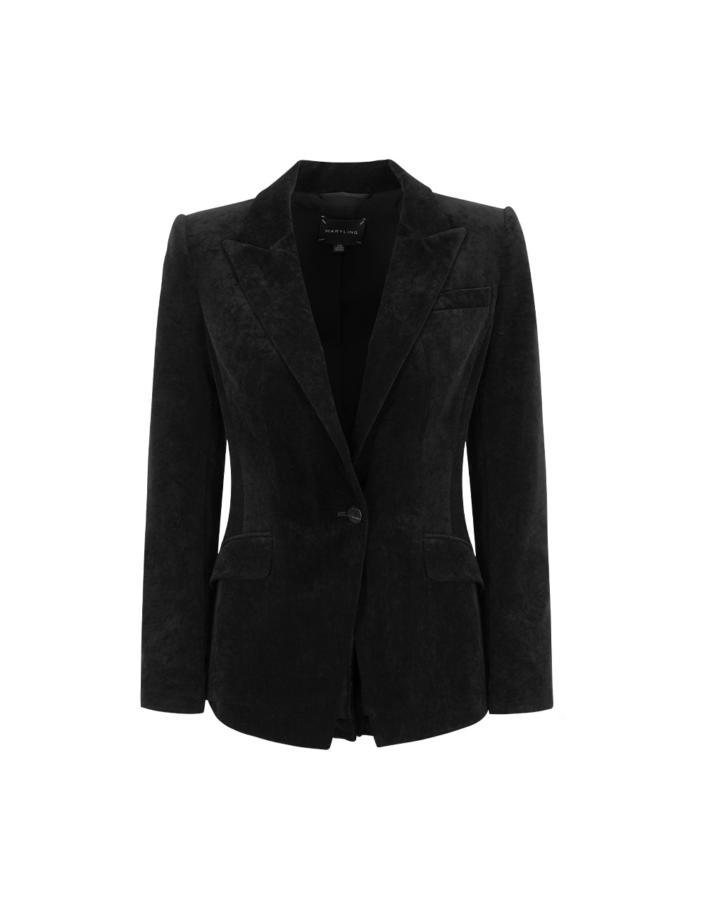 MARYLING Peak Lapel Long Sleeve Single-Breasted Blazer