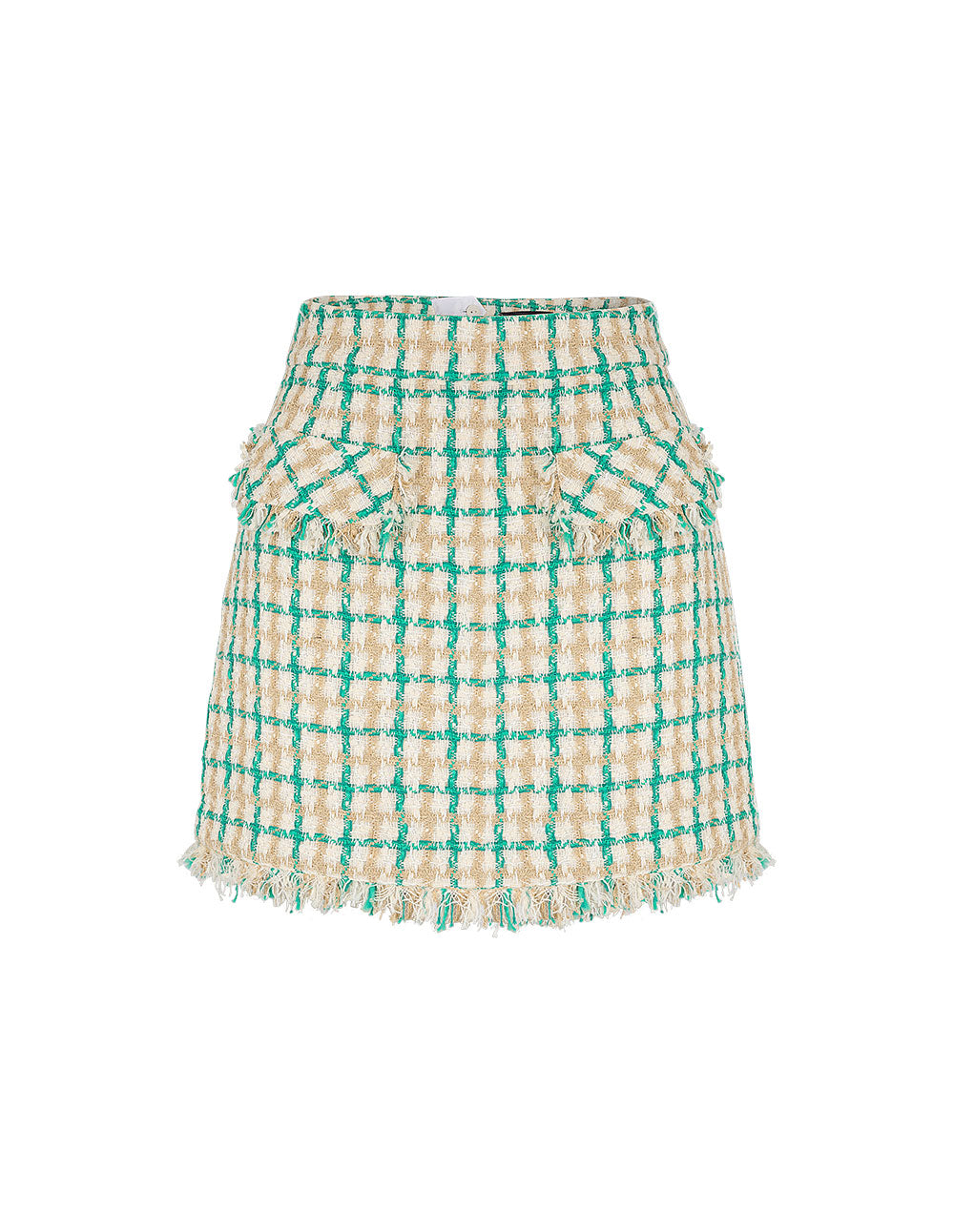 MARYLING Plaid Tweed Small A Line Skirt