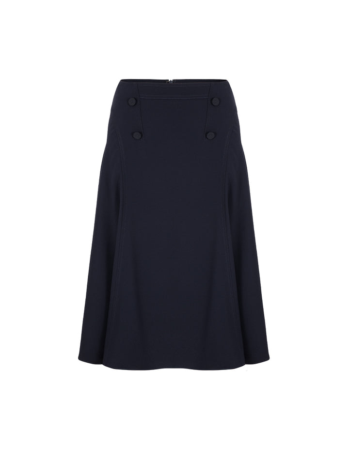 MARYLING Navy Blue Knee-Length Trumpet Skirt