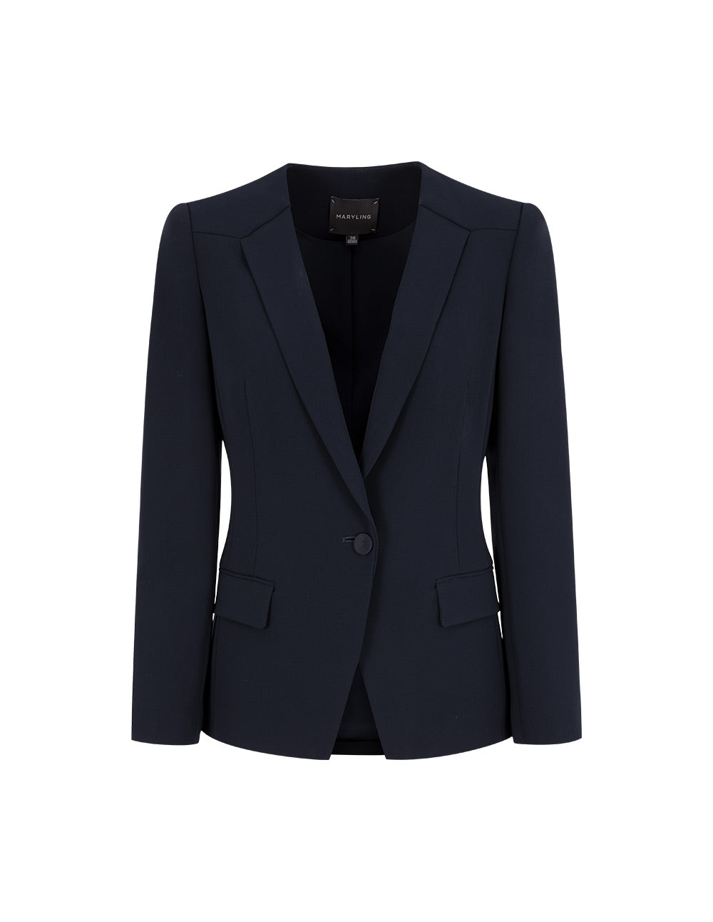 MARYLING Peaked Lapel Long-Sleeve Single-Breasted Blazer