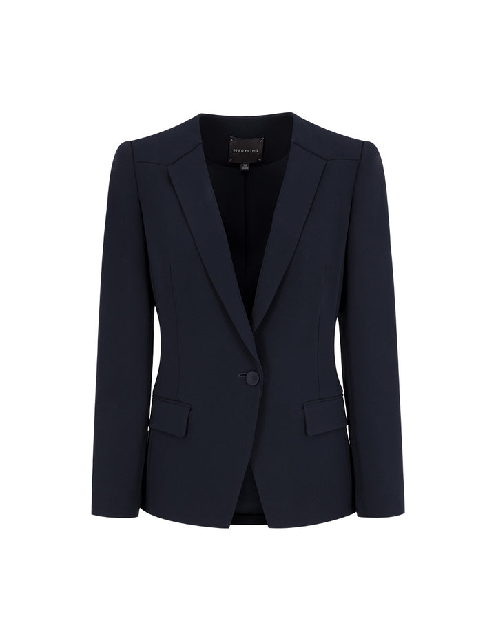 MARYLING Peaked Lapel Long-Sleeve Single-Breasted Blazer