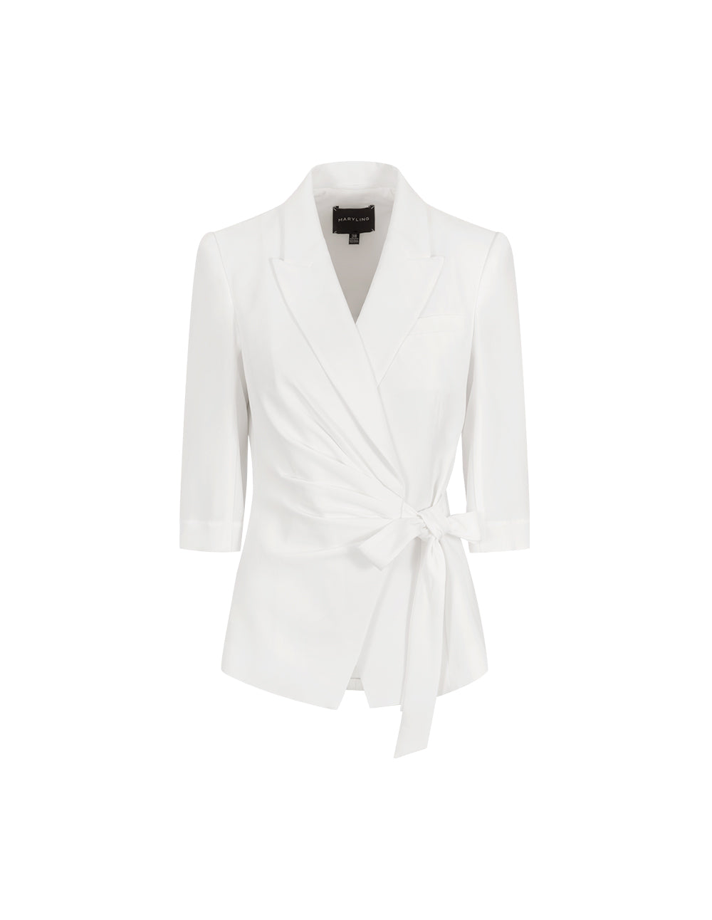 MARYLING White Pleated Strappy Blazer