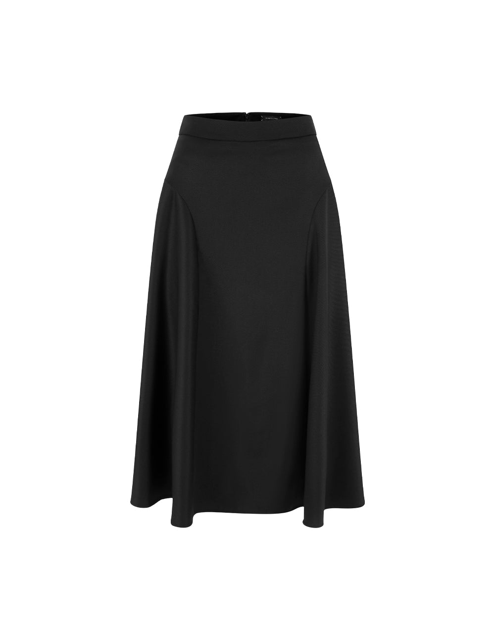 MARYLING Black Curved Split Skirt