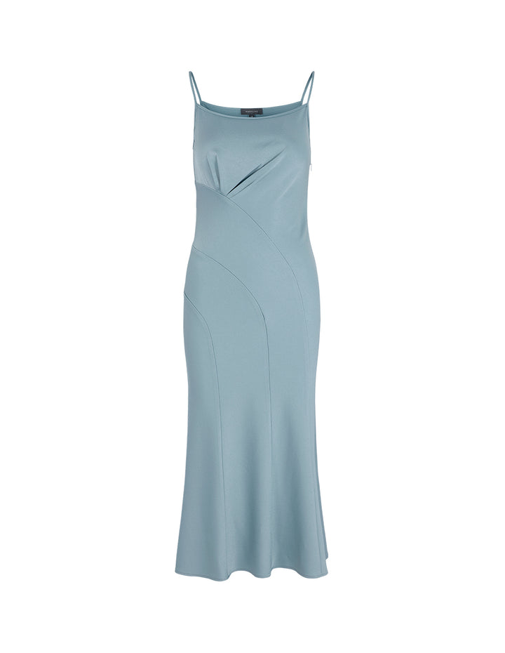 MARYLING Ice Blue Midi Slip Dress