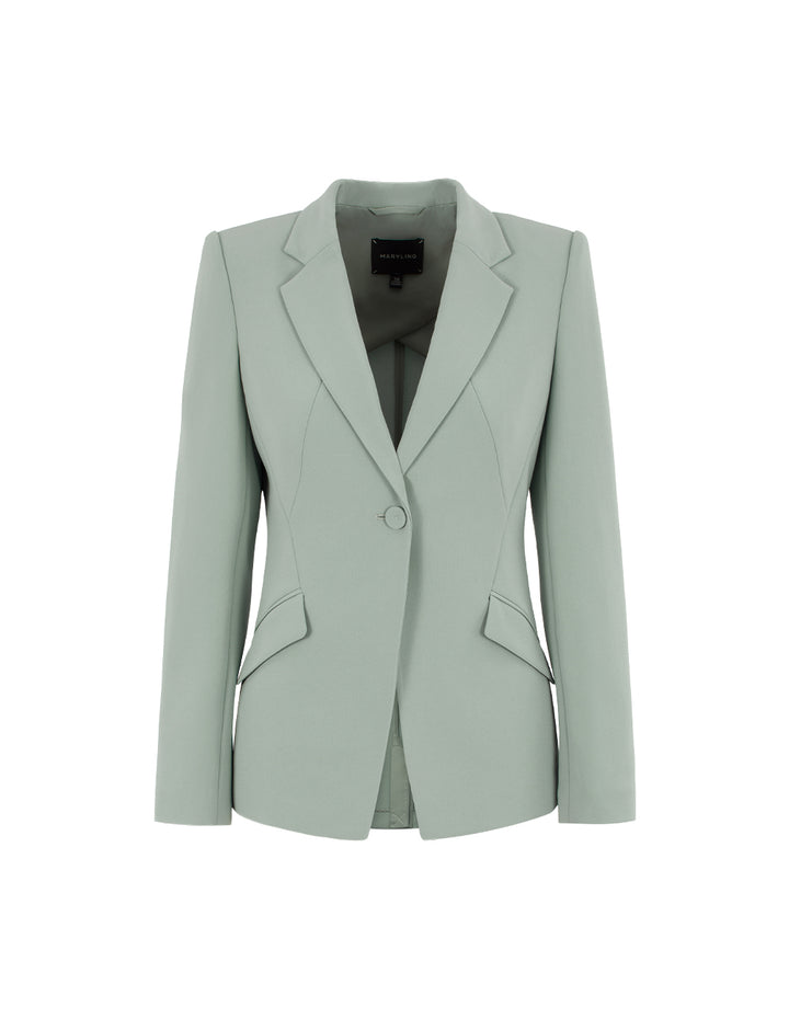 MARYLING Peaked Lapel One-Button Long-Sleeve Blazer