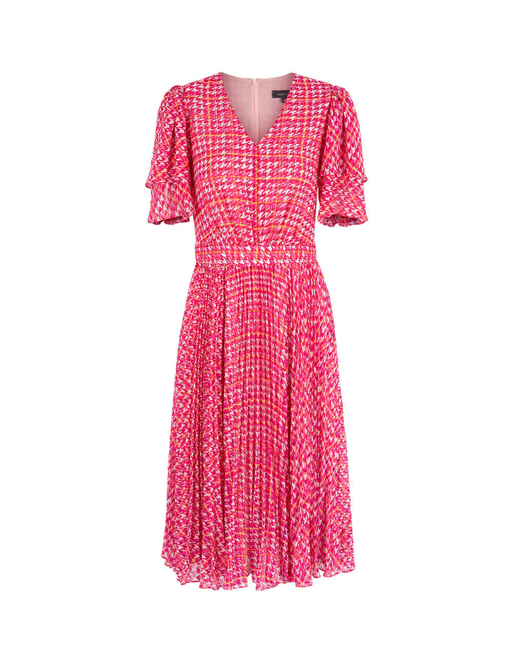 MARYLING Houndstooth Sunpleat Dress