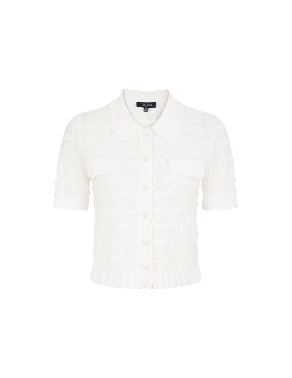 MARYLING Lapel Short-Sleeve Knit Cardigan