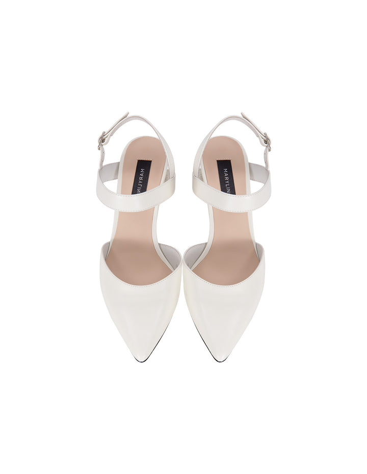 MARYLING Classic White Leather High Heels