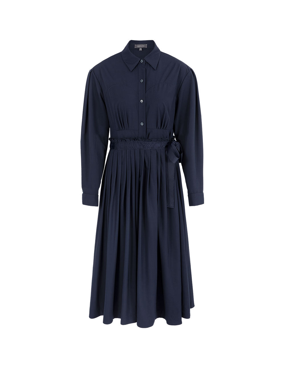 MARYLING Pleated Shirt Dress