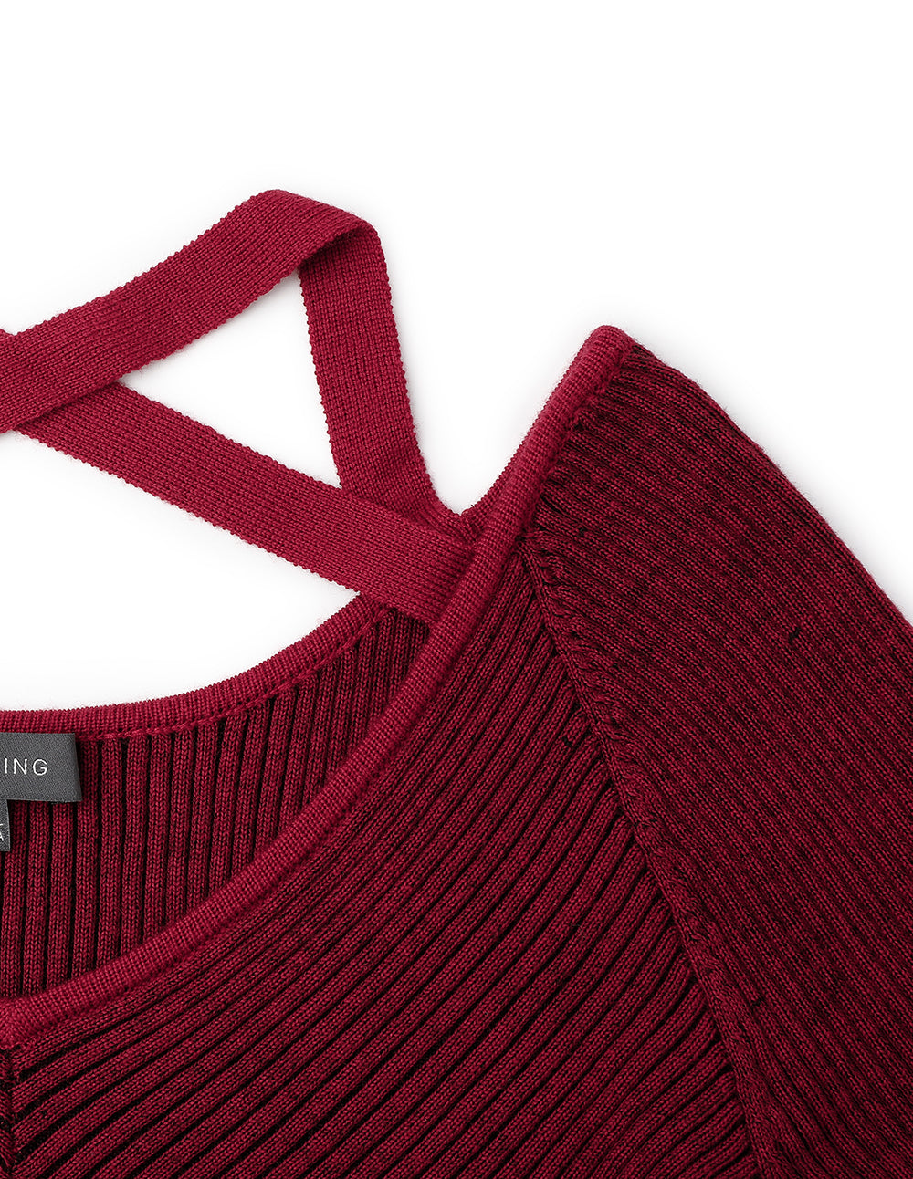 MARYLING V-Neck Cross-Waist Detail Knitted Mermaid Dress