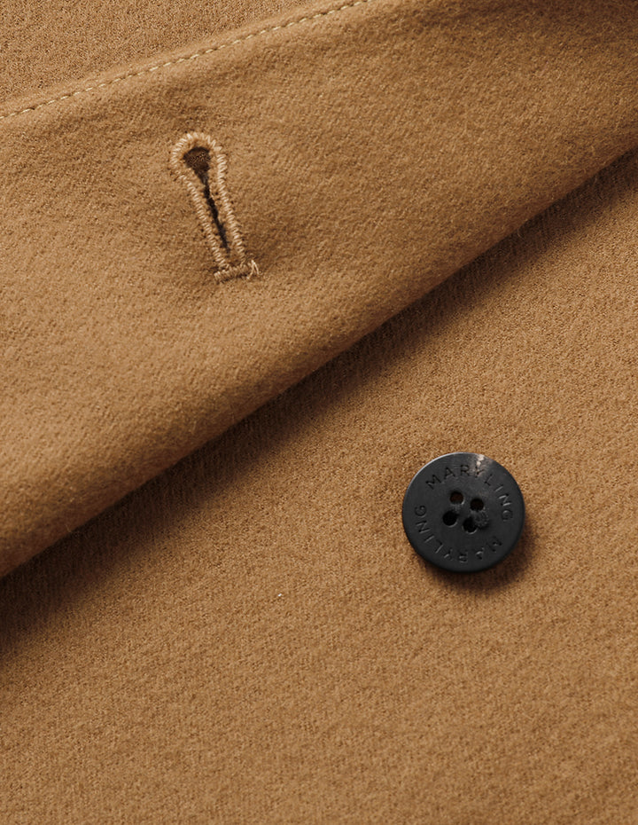 MARYLING Camel Lapel Double-Breasted Blazer