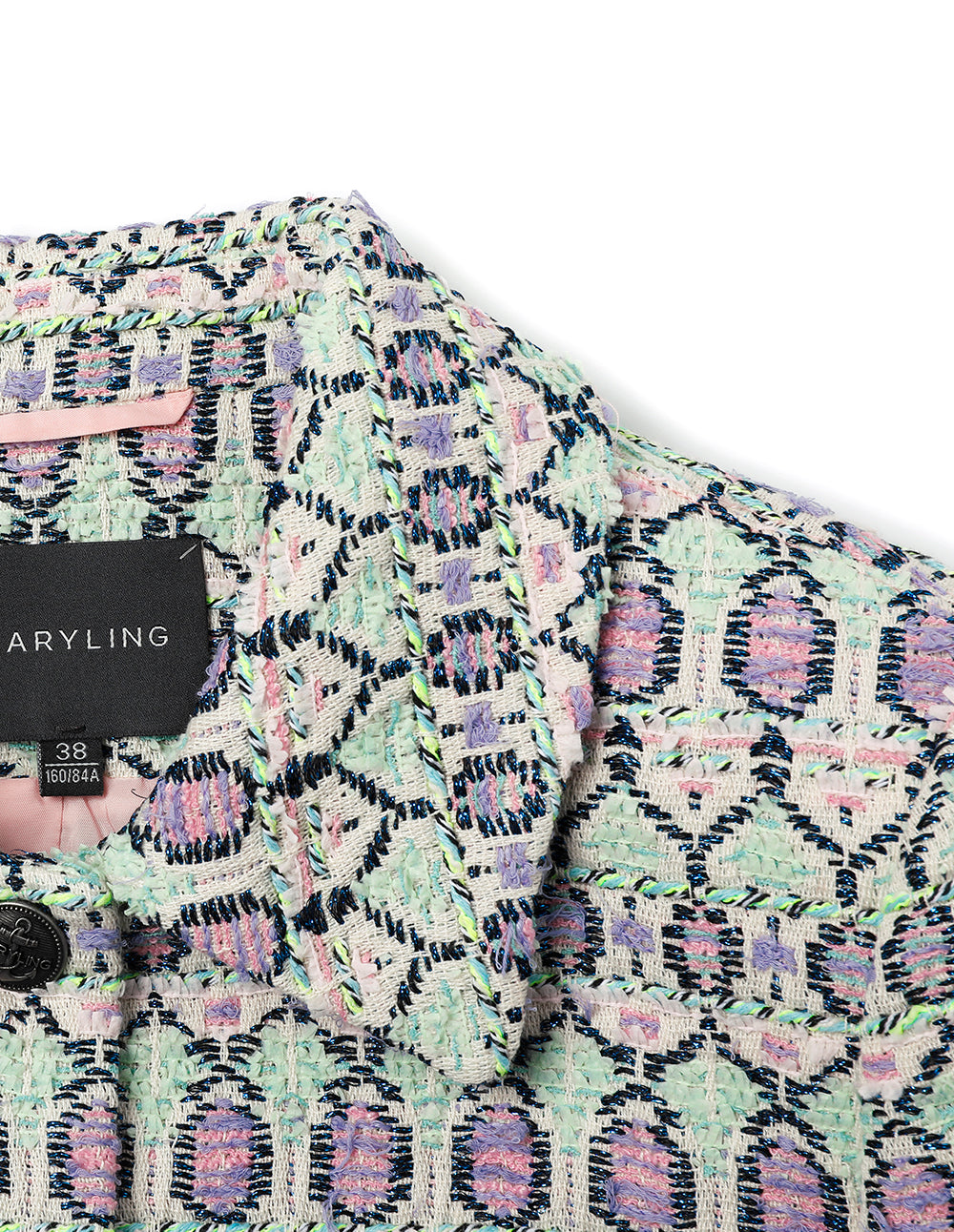 MARYLING Tweed Fringed Short Blazer