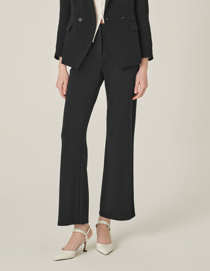 MARYLING Narrow Waist Straight Black Pants
