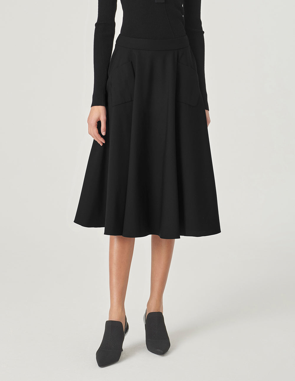 MARYLING Black A-Hem Skirt