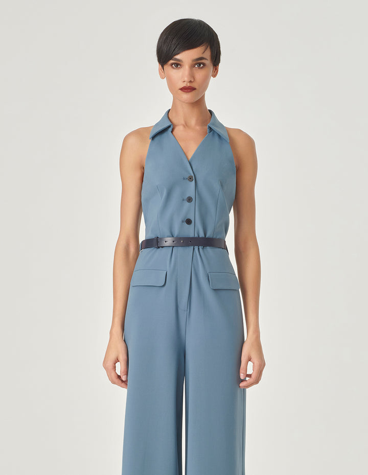 MARYLING Lapel Off-The-Shoulder Jumpsuit