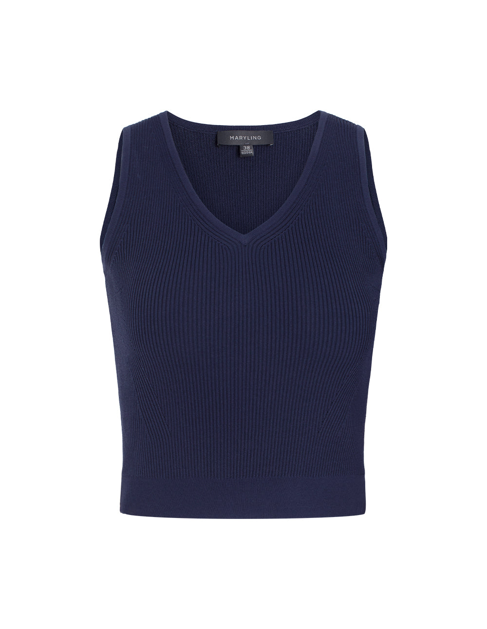 MARYLING V-Neck Sleeveless Fitted Cropped Knit Vest