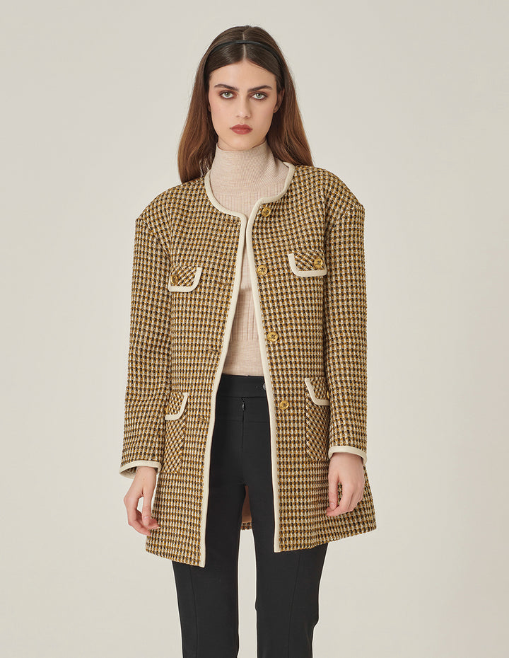 MARYLING Camel Round Neck H Silhouette Jacket