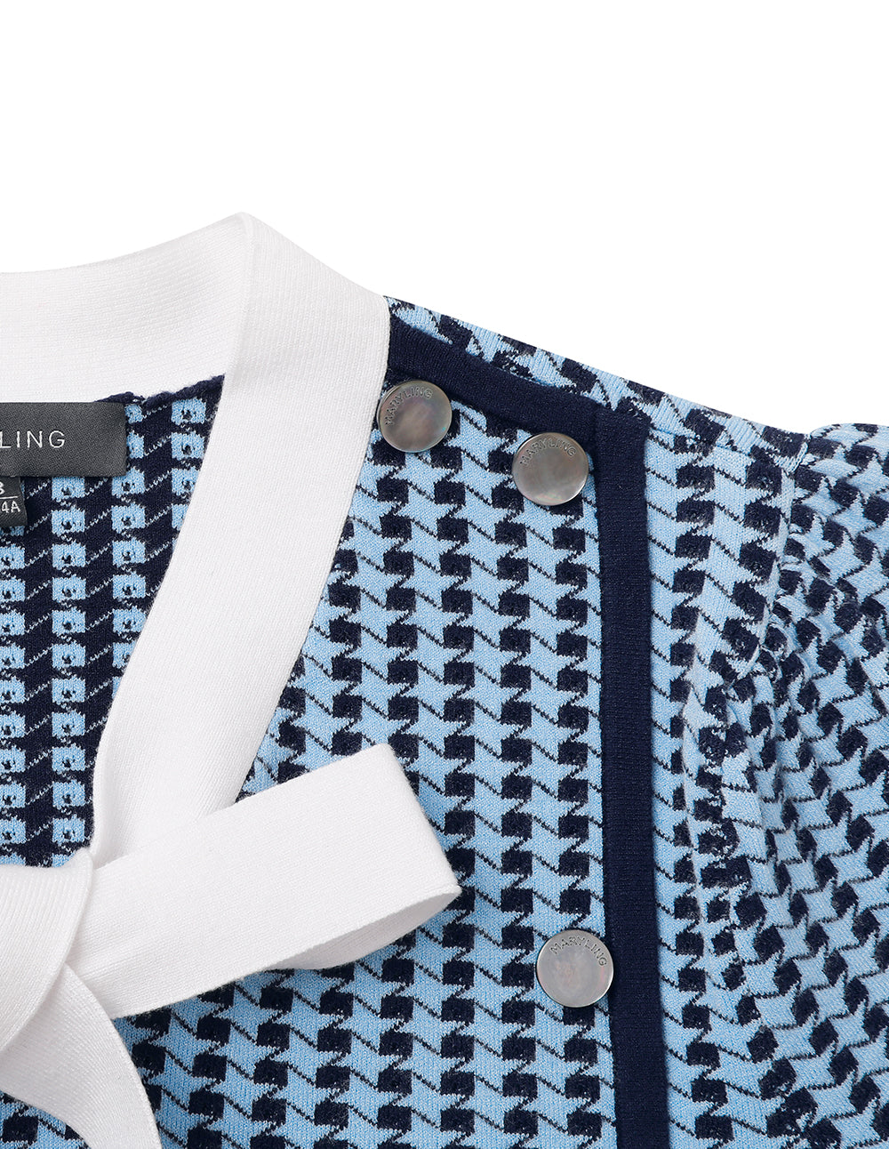 MARYLING Colourblock Lace-Up Knitted Sweater