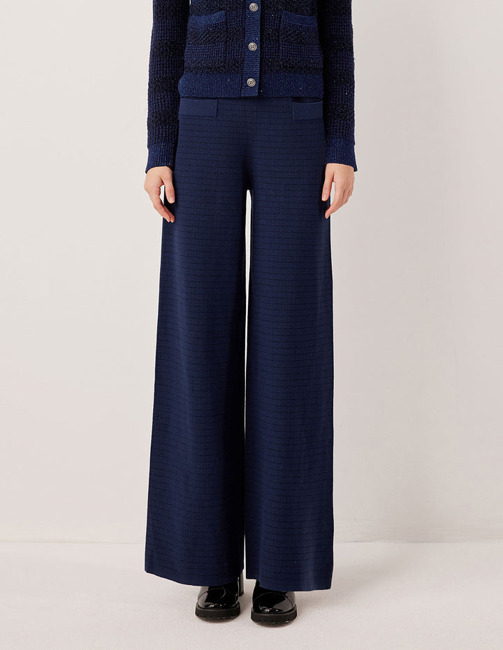 MARYLING High-Waisted Loose Fit Knit Wide Leg Pants