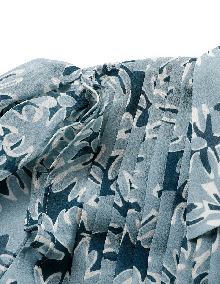 MARYLING V-Neck Mid-Sleeve A-Hem Printed Dress