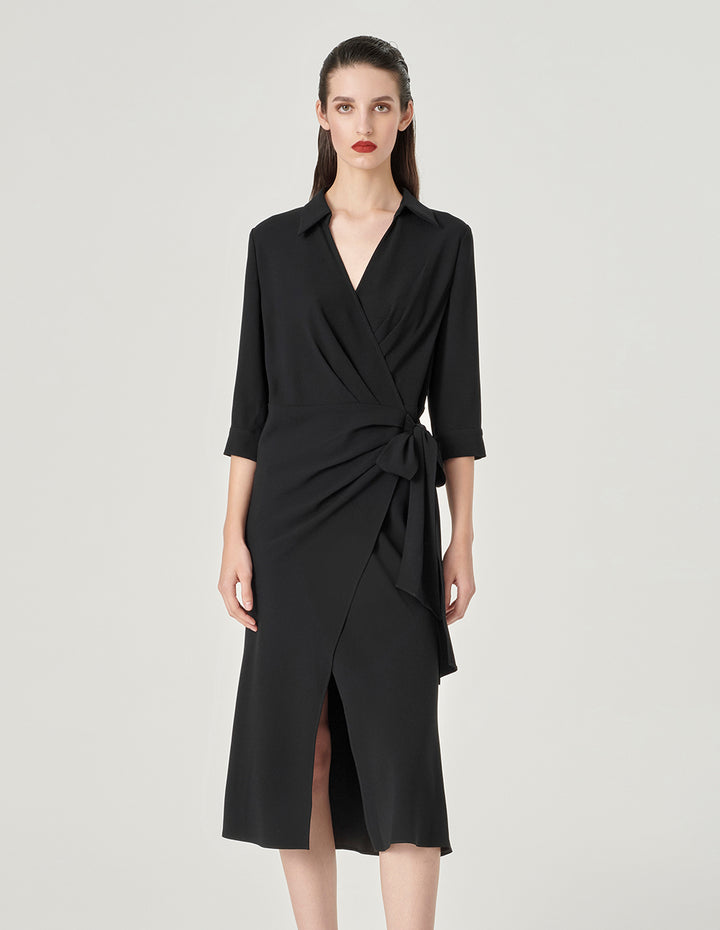 MARYLING Strappy Wrap Fishtail Dress