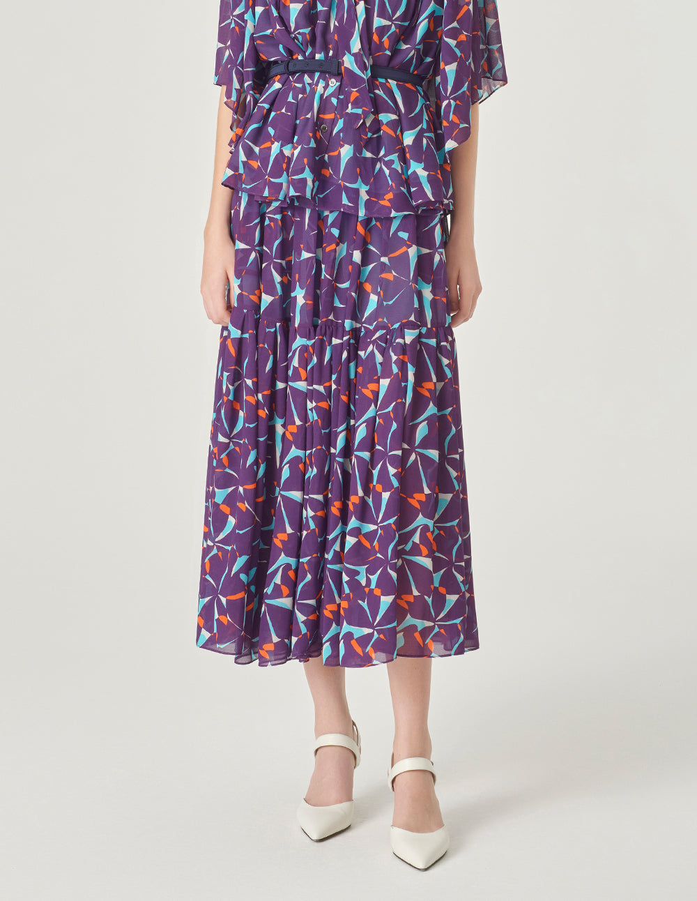 MARYLING Floral Printed Midi Skirt