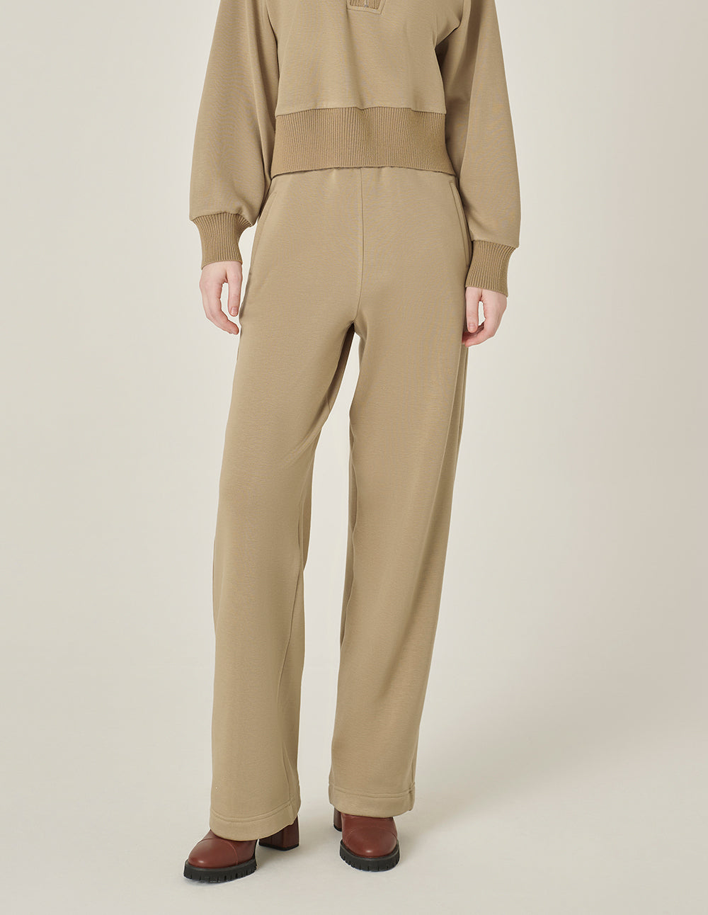 MARYLING Camel Loose Straight Trousers