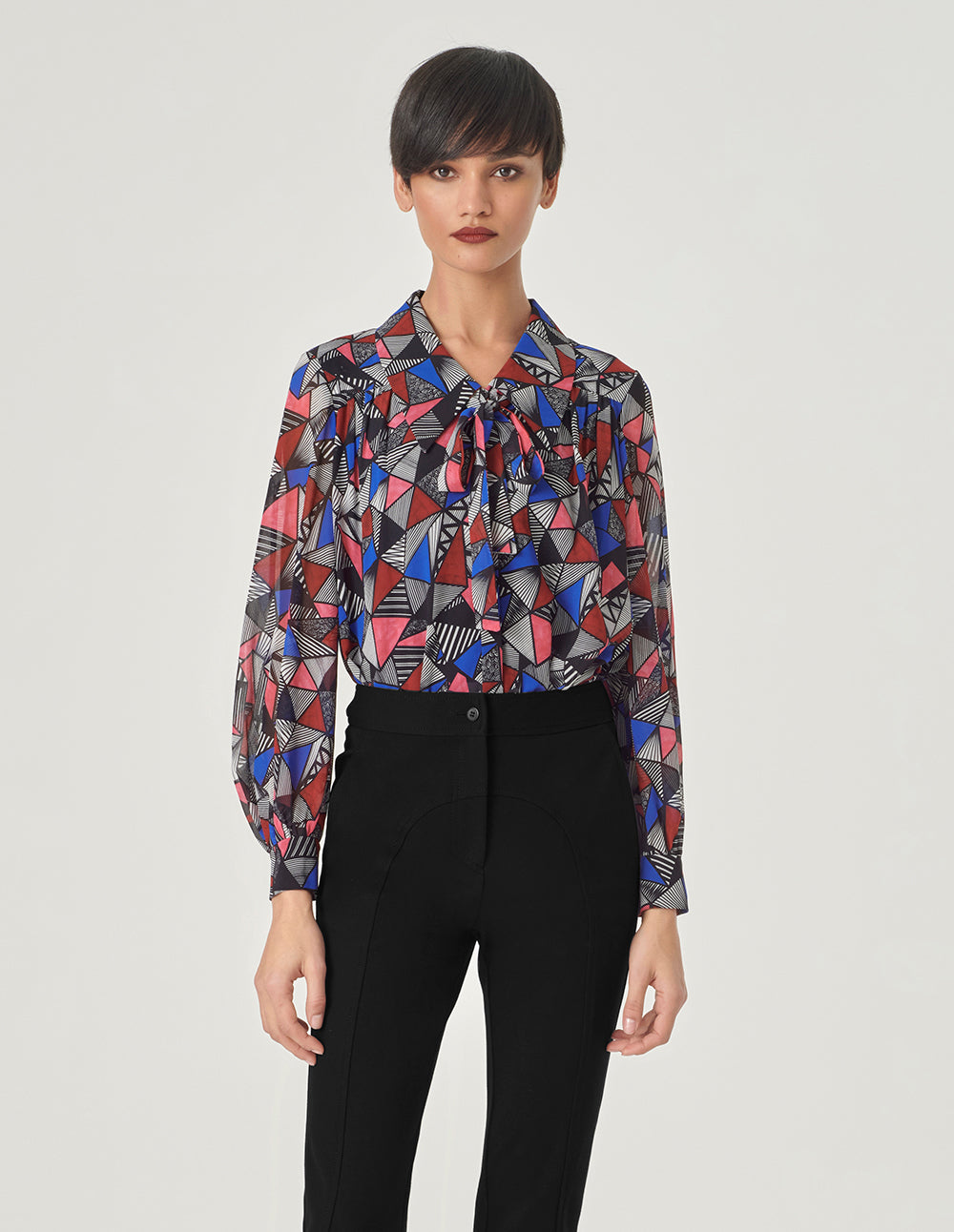 MARYLING Strappy Printed Blouse