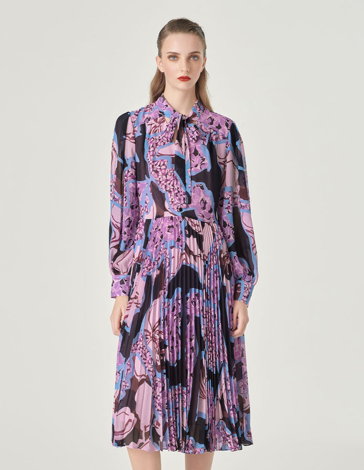 MARYLING Ribbon Print Dress