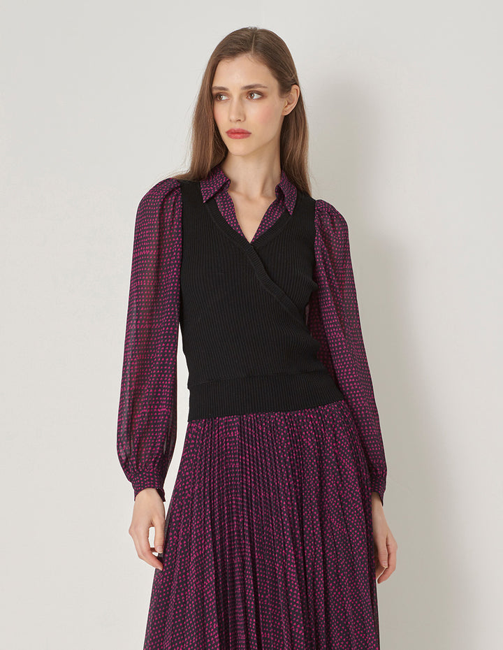 MARYLING Pleated Printed Skirt