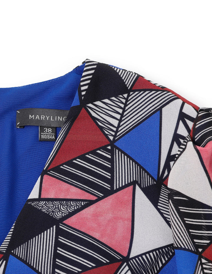 MARYLING V-Neck Printed Dress