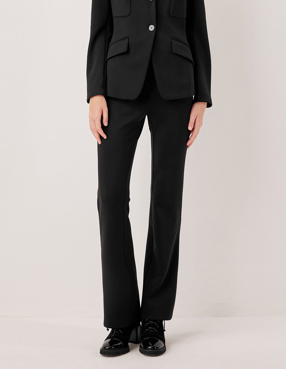 MARYLING Black Straight Leg Long Trousers