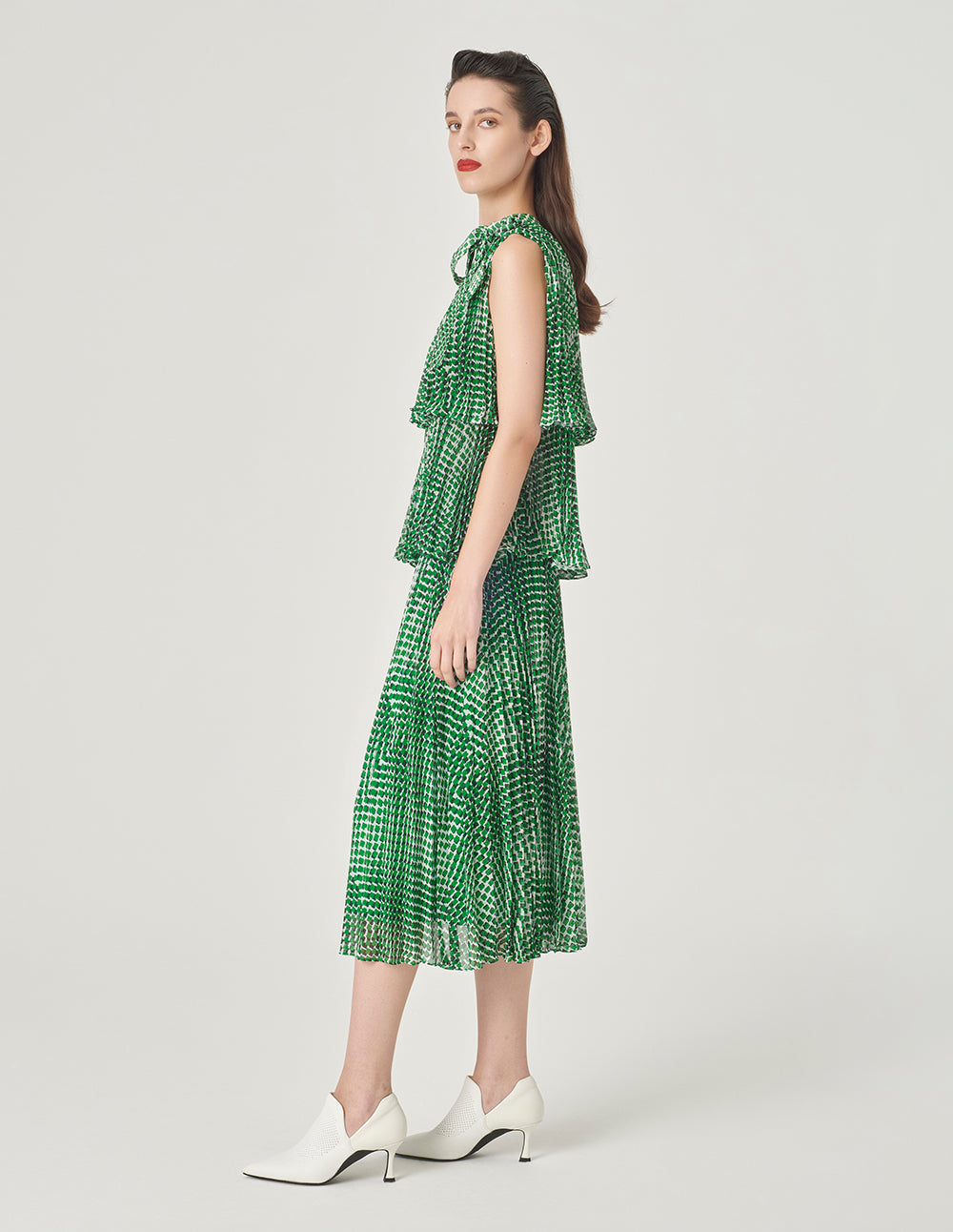 MARYLING Pleated Printed Skirt