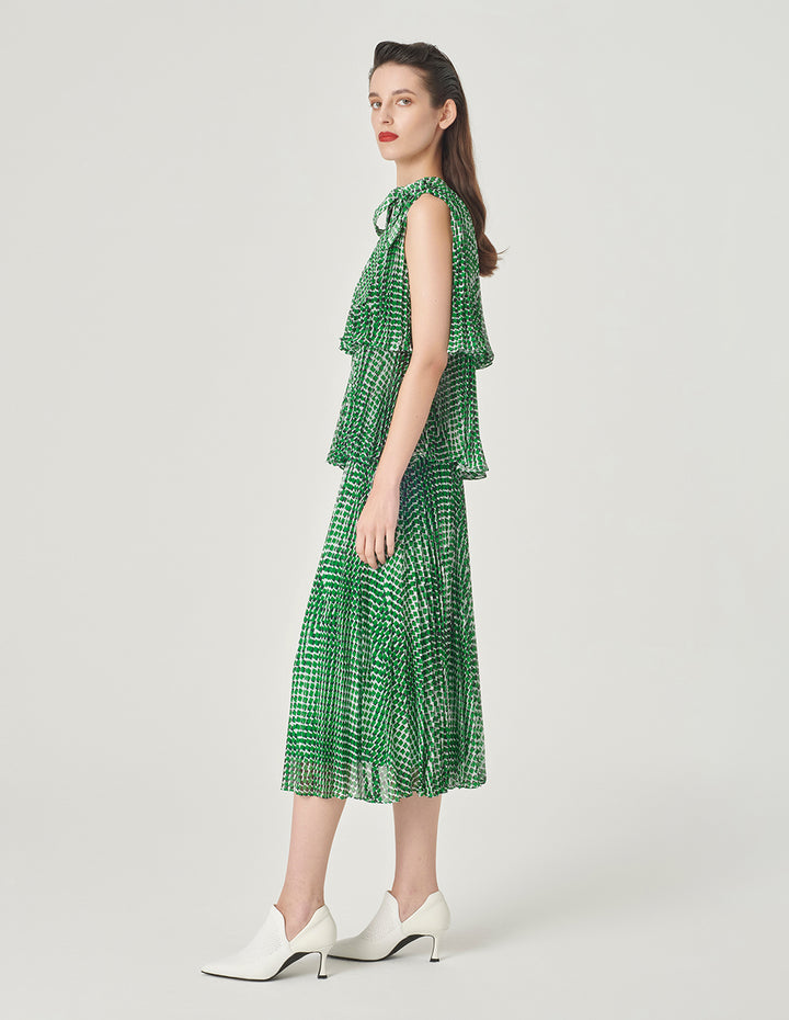 MARYLING Pleated Printed Skirt