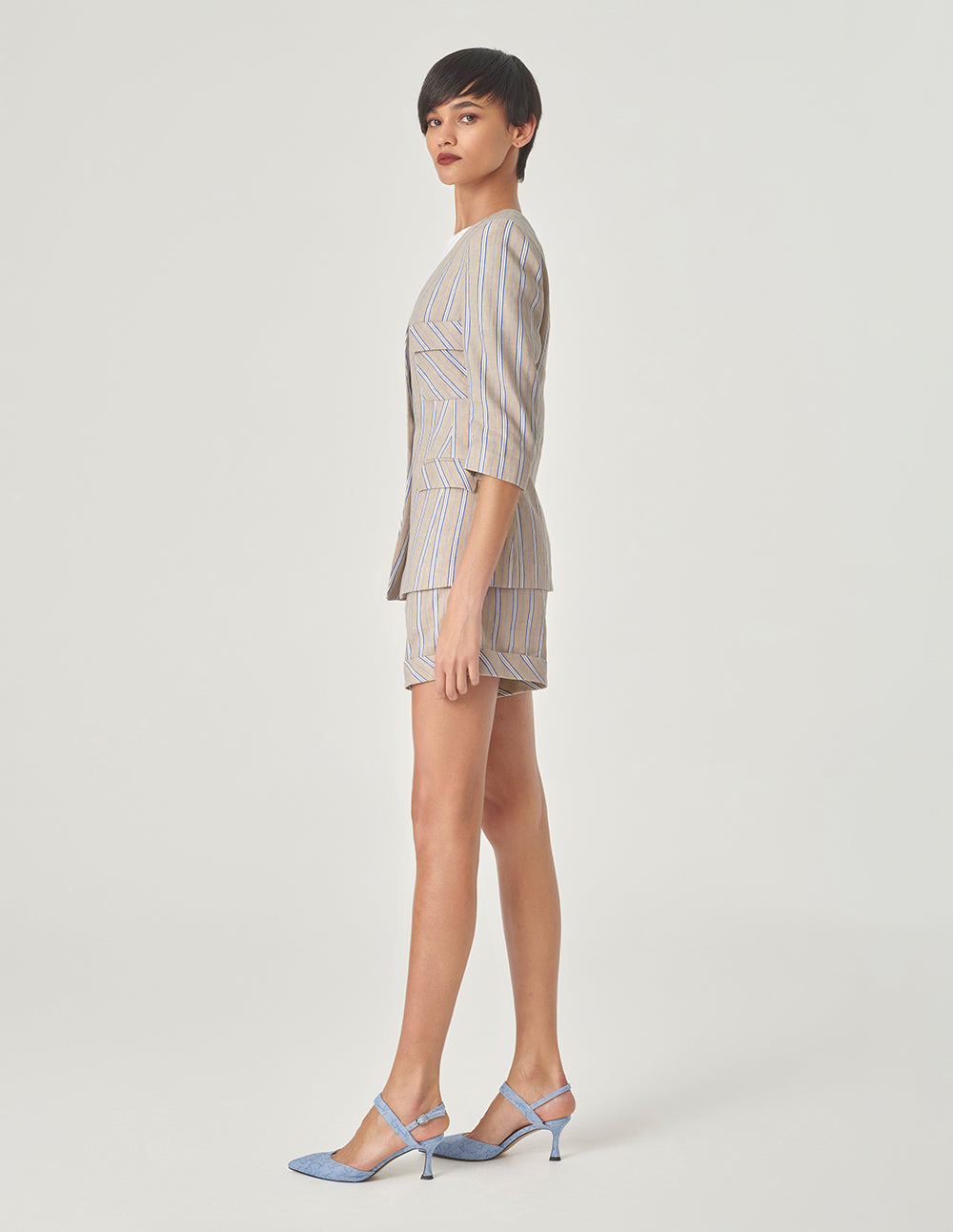 MARYLING Striped Bermuda Shorts