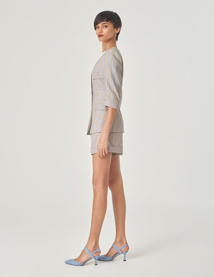 MARYLING Striped Bermuda Shorts