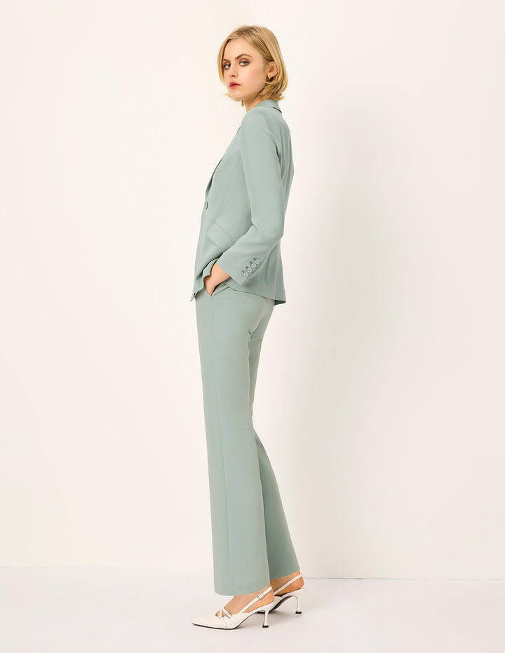 MARYLING Peaked Lapel One-Button Long-Sleeve Blazer