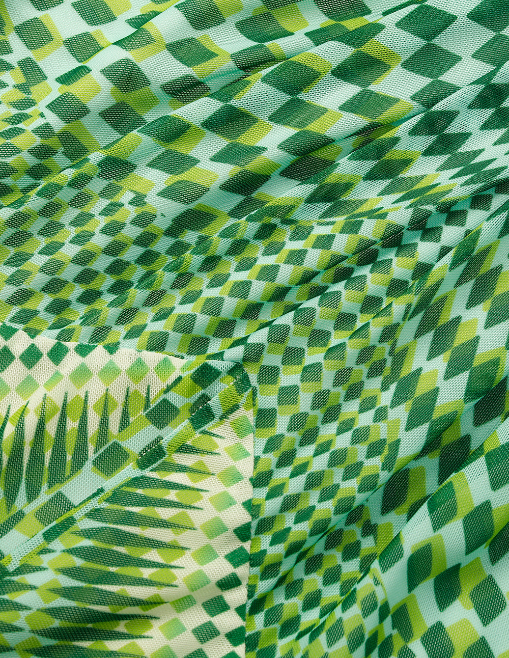 MARYLING Round-Neck Long-Sleeve Grid Print Midi Dress