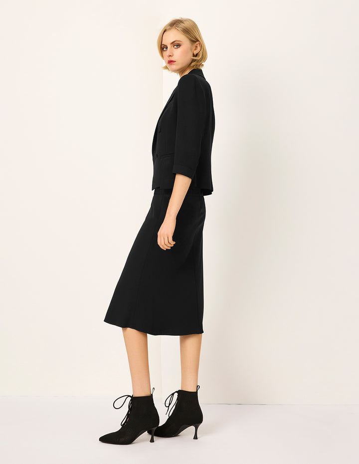 MARYLING Black Fishtail Knee-Length Skirt