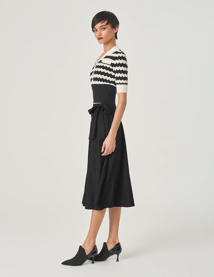 MARYLING Black A-Hem Skirt